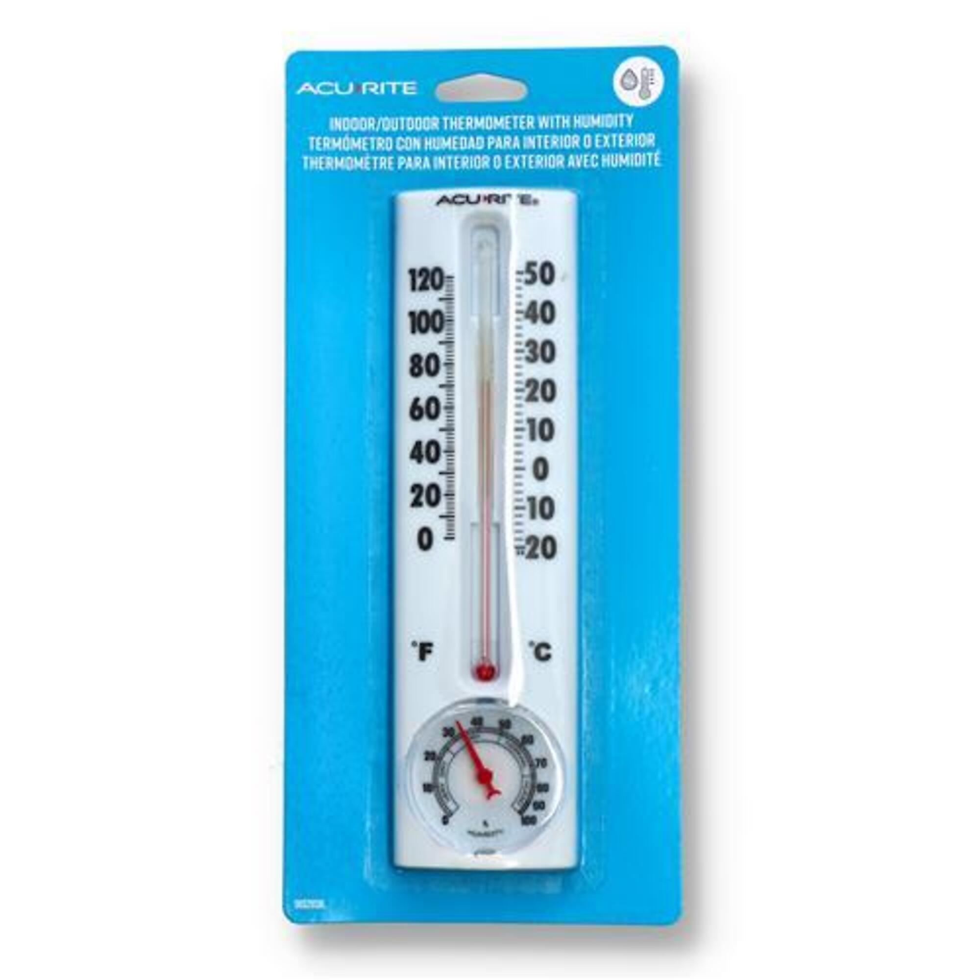Acu-Rite, INDOOR OUTDOOR THERMOMETER WITH HUMIDITY GAUGE, Display Type Analog, Model# 00329SBL